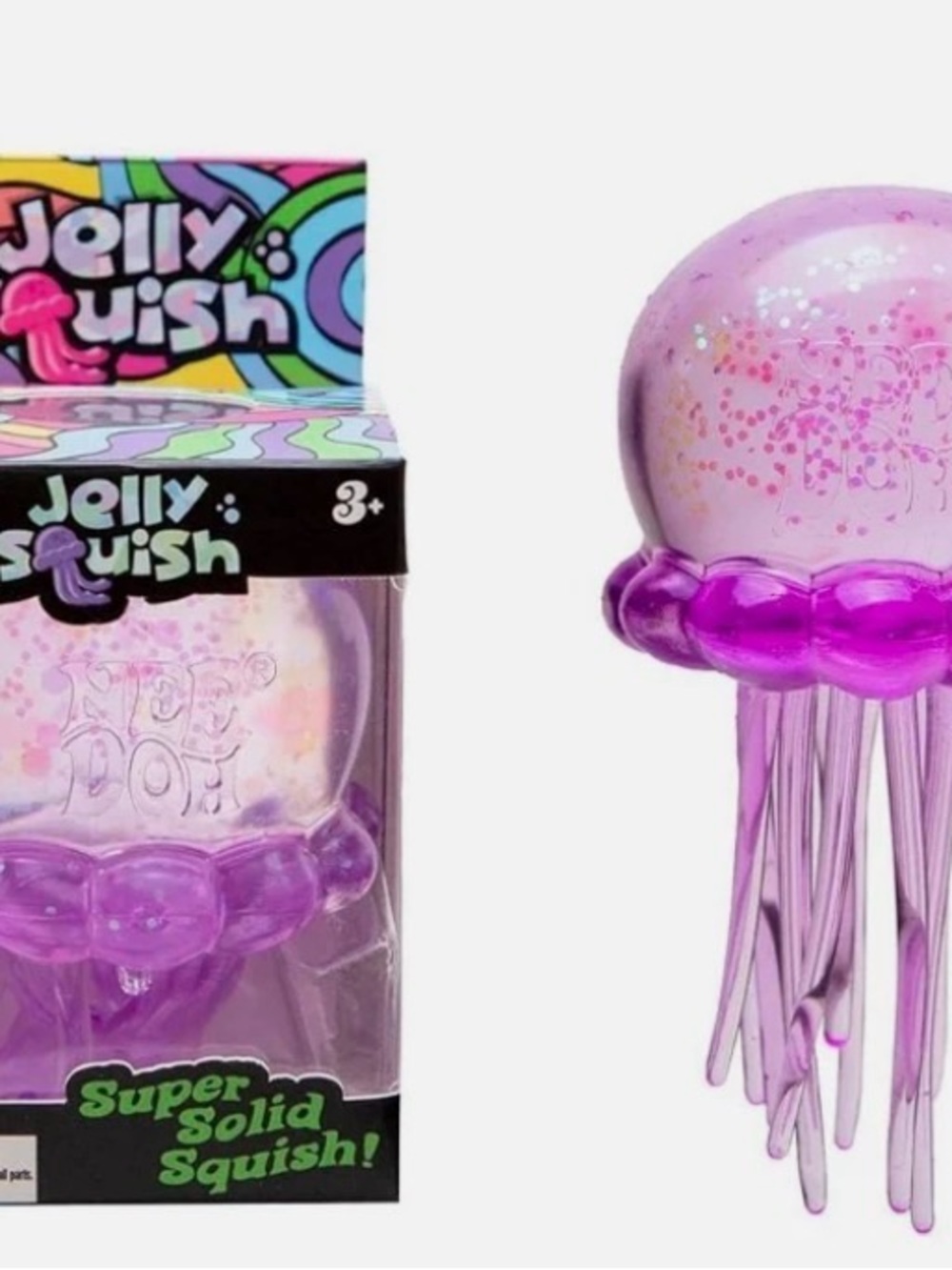 Purple Glitter Jellyfish Squishy Toy